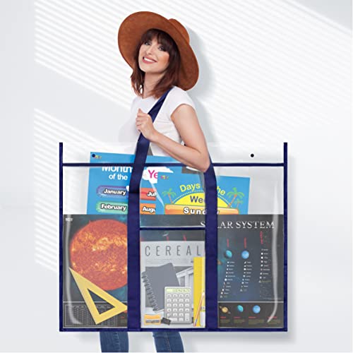 2 Pack Bulletin Board Poster Art PVC Storage Pocket Chart with Accessories’ Pocket (30.5" x 24.8") - size: 2 Pack (30.5" x 24.8")