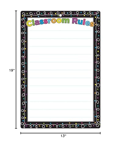 Ashley Productions ASH91051 Smart Poly™ Chart, Chalk Dots Loops Class Rules, Polypropylene (PP)/Steel, 13" x 19"