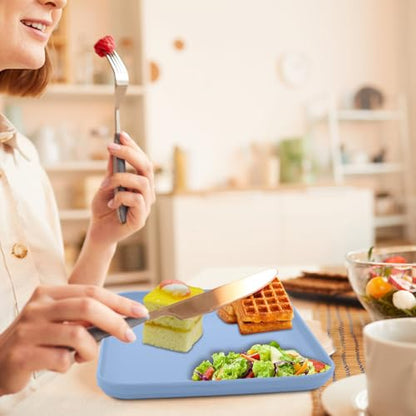 Plastic Art Trays,10 Pack Large Plastic Trays Stackable Activity Tray Craft Organizer Tray Serving Tray,Painting, Beads,Storage & Serving Tray (12.2 x 8.9 Inches) (Blue) - color: Blue