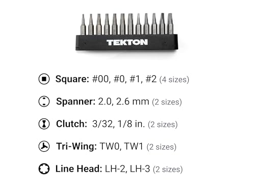 TEKTON 4 mm Security Bit Set with Rail, 12-Piece | DZZ92007 - style: 12-pc. Security Bit Set