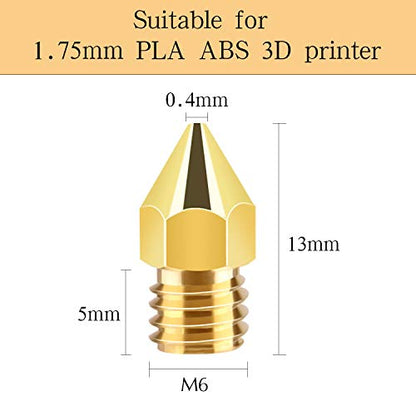 TUPARKA 40Pcs 0.4mm Ender 3 Nozzle Kit 3D Printer Nozzles MK8 Brass Extruder Nozzles for Makerbot Creality CR-10 with Storage Box