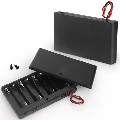 VWEICYY 2 x 8 AA Battery Holder housing with Leads,2PCS 8 x 1.5V AA Battery Holder Case