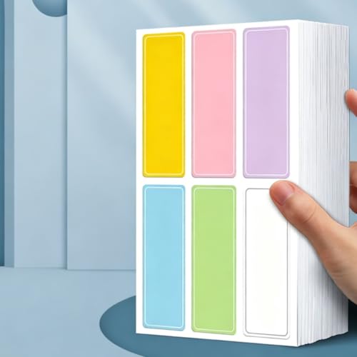 Colored Name Tag Stickers, 10 Sheets Label Stickers for Classroom, Personalized Name Sticker Moving Sticky Freezer Labels for Storage Bins Clothes Folders Bottles Supplies ﻿ (L) - color: L