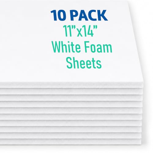 Flipside Products White Foam Board 11” x 14” - Premium Double-Sided with White Foam Core, 3/16" Thick - Photography Mounting, Art Projects, Presentations, Display & Signage – Pack of 10 - color: White, size: 11" x 14"