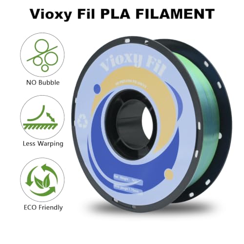 PLA 3D Printer Filament, Dual Color Silk PLA Filament, Dimensional Accuracy +/- 0.02 mm, 1 kg Spool(2.2lbs), 1.75 mm,Blue Green - color: Silk Bicolor Blue-green, size: 1kg