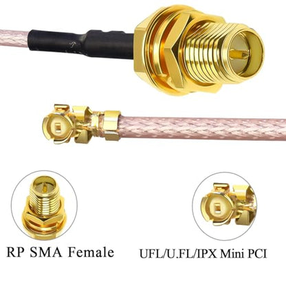 TUOLNK 5PCS RG178 U.FL IPX to RP-SMA Female Pigtail Coax Cable, Low Loss SMA IPX-1 Extension Antenna Coax Cable for Antenna, LAN Devices, Video, Mini PCI 6inch(15cm) - size: 6inch