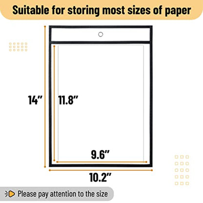 Mr. Pen- Reusable Dry Erase Pocket Sleeves, 10.2" x 14", 6 Pack, Black - color: Black, size: 6 Pack