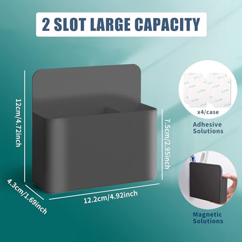 noonebutyou 2 Pcs Magnetic Marker Holder Dry Erase Marker Holder Wall Mount Self Adhesive Pen Holder Magnetic Marker Cup Holders for Whiteboard, Fridge, Home Office School (Black - color: Black & 2pcs