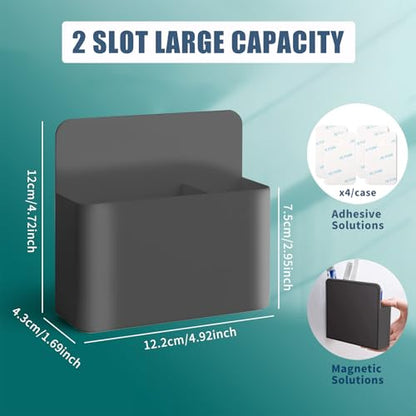 noonebutyou 2 Pcs Magnetic Marker Holder Dry Erase Marker Holder Wall Mount Self Adhesive Pen Holder Magnetic Marker Cup Holders for Whiteboard, Fridge, Home Office School (Black - color: Black & 2pcs