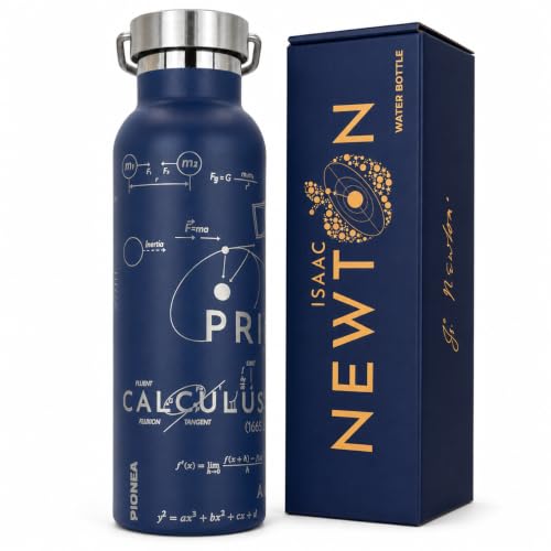Isaac Newton 20 oz Insulated Water Bottle, Physics & Science Gift - color: Principia
