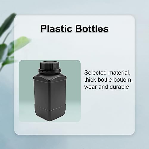 Heyiarbeit 5Pcs 33.8oz Plastic Lab Chemical Reagent Bottle, Wide Mouth HDPE Sample Storage Bottle Containers with Leak-Proof Sealed Jars for Liquid/Solid/Powder/Lab Chemical Storage Black - size: 1000ml (5pcs)