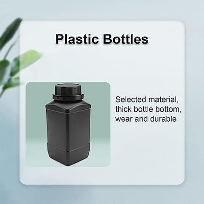 Heyiarbeit 5Pcs 33.8oz Plastic Lab Chemical Reagent Bottle, Wide Mouth HDPE Sample Storage Bottle Containers with Leak-Proof Sealed Jars for Liquid/Solid/Powder/Lab Chemical Storage Black - size: 1000ml (5pcs)