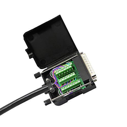 CERRXIAN DB25 Breakout Board, DB25 Male D-SUB Connector to DB25 Screw Solderless Wiring Terminal Module Breakout PCB Board Kits with Plastic Case (M Black) - color: DB25 Male