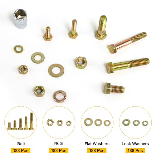 FMhotu 752Pcs Nuts and Bolts Assortment Kit, 15 Sizes Includes 1/4-20 5/16-18 3/8-16, SAE Grade 5 Alloy Steel Hex Cap Screws Nuts Washers with Wrenches Assortment Kit THLSTZ536pcs - size: 752pcs 1/4-20 5/16-18 3/8-16