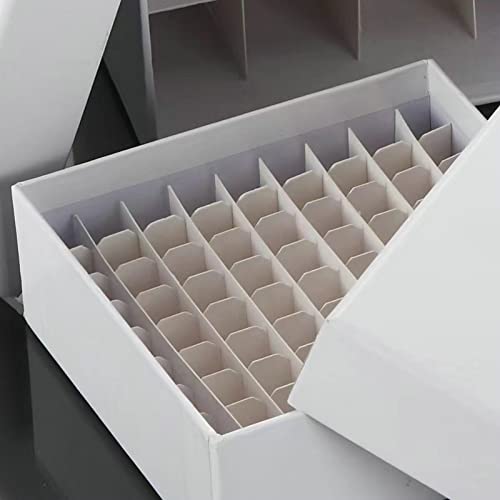 Cardboard Freezer Box - White/81 Place,Water and Ice Resistant Coating,For storing 1.5-2.0 mL cryovials(Pack of 12)