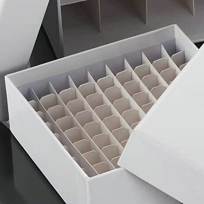 Cardboard Freezer Box - White/81 Place,Water and Ice Resistant Coating,For storing 1.5-2.0 mL cryovials(Pack of 12)
