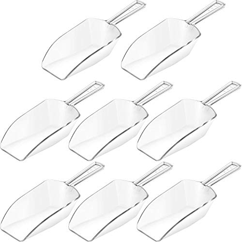 HESTYA 8 Pcs 8 Pcs Clear Plastic Scoop for Food Popcorn Candy, 6.7 Inch