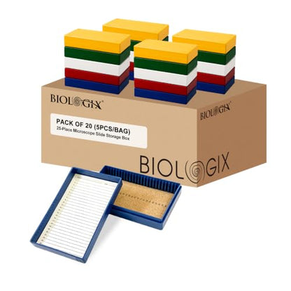 Microscope Slide Box, 25-Place, Cork Lining, Pack of 20 - size: Cork Lining