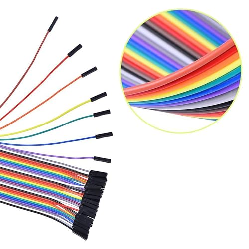40pcs 10cm Dupont Wire Female to Female 40pin Breadboard Jumper Wires Multi-Color Ribbon Cable Line Connector - size: 40pin(F/F)
