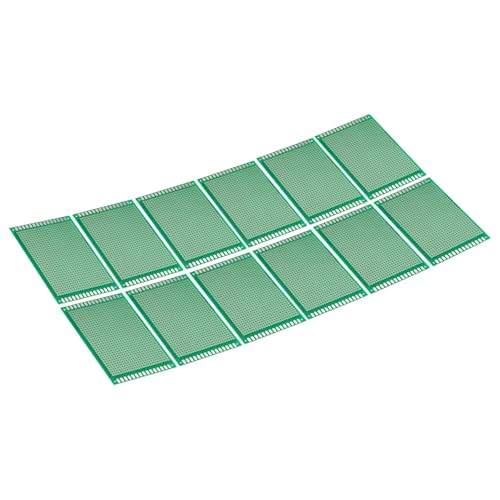 PATIKIL 4" x 2.8" PCB Board Circuit, 12 Pcs Single Sided Prototype Solder Boards for DIY Soldering and Electronic Project Circuit Boards Solderable Breadboard, Green - size: 4" x 2.8"