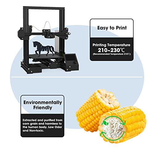 3DHoJor PLA+ 3D Printer Filament Black,1KG - color: Black