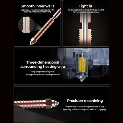 Creality Hi Hotend Ceramic Heating Block Kit, 3D Printer 300℃ High Temperature Resistance Heating Block Kit with Heat Sink and Quick Swap Nozzle for Hi Combo - style: Hi