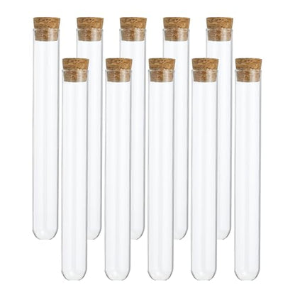 PATIKIL 12ml Test Tubes, 25pcs 4.92x0.63in Glass Clear Round Bottom Test Tube Containers with Stopper for Bead Party Candy Bath Salt Storage Scientific Experiment Plant Propagation - size: 12ml
