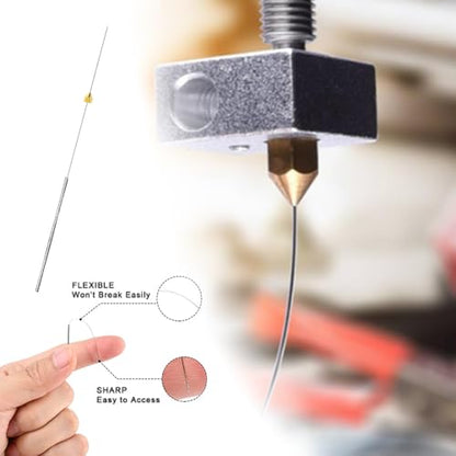 BORDSTRACT 3D Printer Nozzle Tool, Cleaning and Maintenance Kit, 5pcs 0.25mm Cleaning Needles for 0.25mm Nozzles, Quick and Easy Cleaning Material - size: 0.25