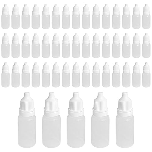 erioctry 50Pcs 20ML Empty Plastic Dropper Dropping Bottles(Drops of Plug Can Removable) Portable Plastic Refillable Bottles Containers (20ml) - size: 20ML