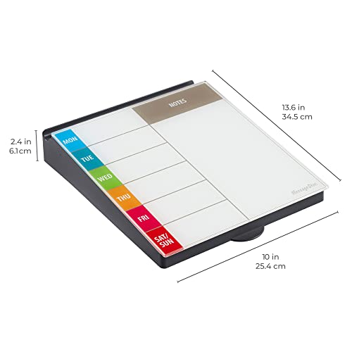 ECR4Kids MessageStor Dry-Erase Glass Board Memo Station, Desk Organizer, Assorted - color: Assorted, size: 10"W x 14"H