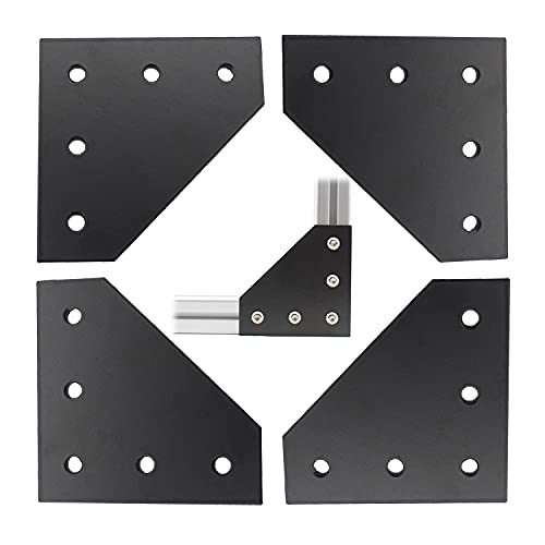 4 PCS Joint Plate, TTZEZE Surface Anodic Oxidation Black L Shape Corner Bracket Plate 5 Hole Outside Joining Plate for 3030 Series Aluminum Profile 3D Printer Frame - color: L shape, size: 3030