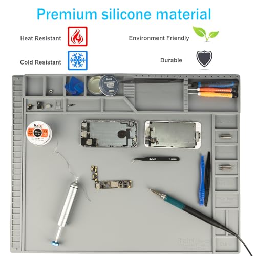 Kaisi Large Soldering Mat,Silicone Solder Mat,Magnetic Work Mats - color: Gray Soldering Mat