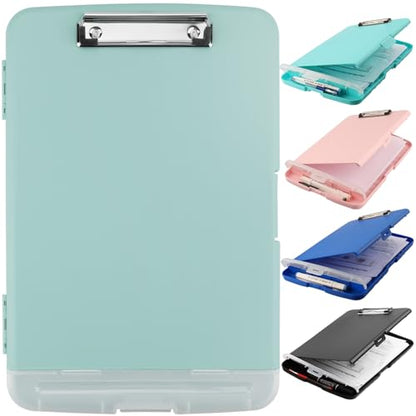 Clipboard with Storage, A4 Binder Nursing Clipboards with Pen Holder, Heavy Duty Storage Clipboards with Low Profile Clip, Clipboard Folder Side-Opening, Smooth Writing Clip Board (Dark Green) - color: Dark Green