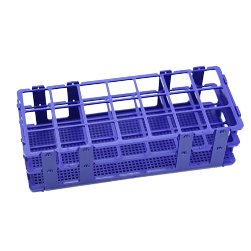 10 Pcs Detachable Plastic Test Tube Rack, 21 Holes Each, 30mm Diameter - color: Blue, size: 21 Holes-30mm