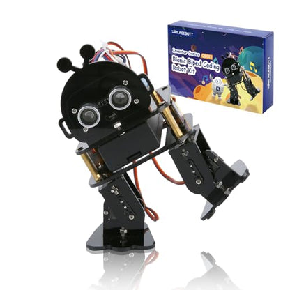 4 DOF ESP32 Robotic Arm Kit & Bipedal Robot Kit Compatible with Arduino IDE, Electronic Programming Project/STEM Education/Science Coding Kit for 12+ Teens & Adults Unique Gifts