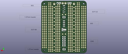 Prototyping Board, PCB Prototype Double Sided Breadboard, 2.54mm Pitch Soldering Breadboard with Multiple SMD Landing Patterns | 4 Units