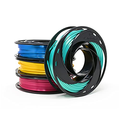 Gizmo Dorks PLA Filament for 3D Printers 1.75mm 200g, 4 Color Pack Multicolor (Silk-Blue, Red Pink, Teal, Yellow Gold) - color: Ocean Blue, Red Pink, Teal, Yellow Gold