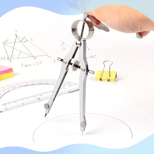 Unjoo Compass and Protractor Set, Math Compass for Geometry (Black) - color: Black