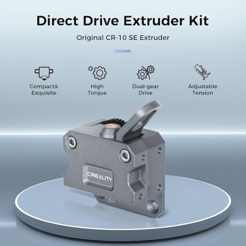 Creality Official CR 10 SE Extruder Kit, Original All Metal Direct Extrusion Kit Dual Gear Extruder, Silver Black 3.5:1 Gear Ratio Feeding Extrusion Mechanism Kit for Creality CR-10 SE 3D Printer - style: CR-10 SE