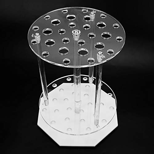 28-Hole Plexiglass Pipette Rack, Round Acrylic Test Tube Stand Holder for Laboratory Workbench, Classroom Science Lab, Sample Tube Storage Organizer