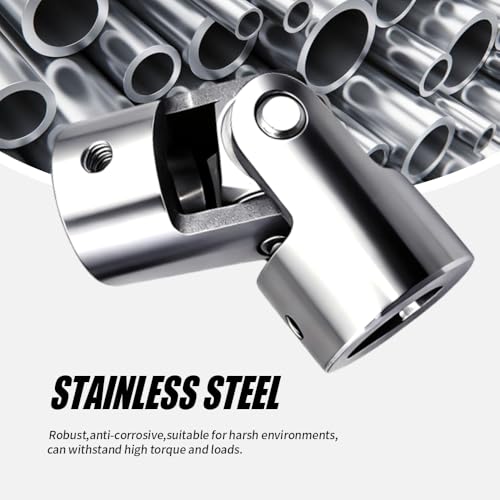 12mm to 12mm Universal Joint Coupling, D24 L51 Stainless Steel Rotatable Steering Shaft U Joint Coupler Motor Connector for DIY Model RC Car Robot - size: D24-L51-H12, style: No Keyway