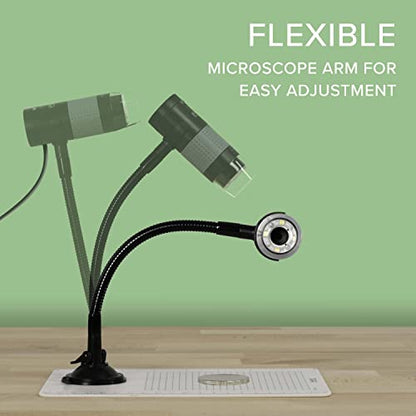 Plugable USB Digital Microscope 250x, 2MP Micro Camera, Flexible Arm Stand - size: 250X Magnification