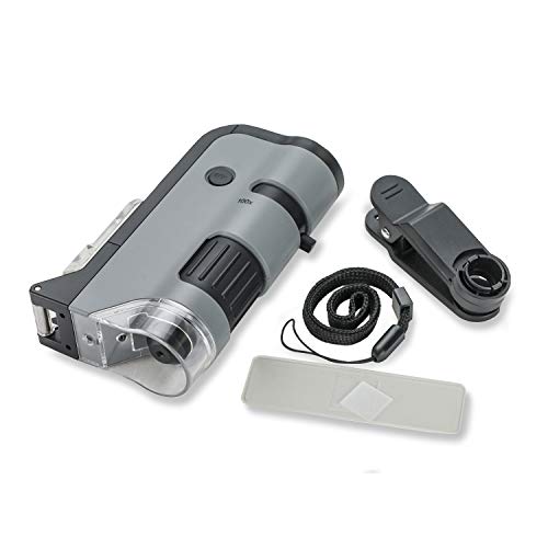Carson MicroFlip 100x-250x LED and UV Lighted Pocket Microscope with Flip Down Slide Base and Adapter with CarsonCam Phone App - Set of 4 (MP-250MU) - style: Pack of 4