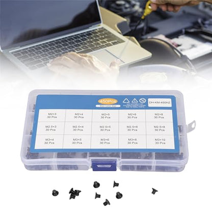 450 Pcs Laptop Screws Kit, 15 Sizes M2 M2.5 M3 with Storage Box