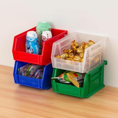Akro-Mils 30210 AkroBins Plastic Storage Bins, 5"x4"x3", Grey, 6-Pack - color: Green, size: 6 Pack
