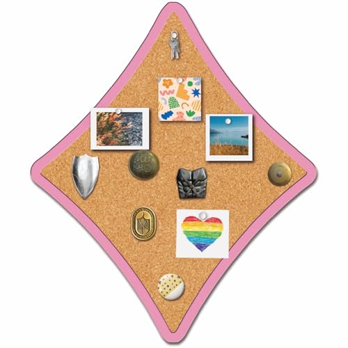 CRASPIRE Star Pin Cork Board 11.8x9.8In Wall Mounted Framed Bulletin Display Badge Wooden Saddle Brown Memory Memo Brooch Lapel Pin Holder Storage for Home Office School Classroom Wedding Decoration - style: Star