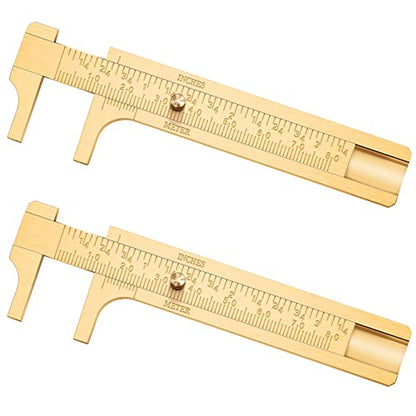 Konohan 2 Pcs Brass Pocket Caliper Pocket Caliper Mini Tool for Jewelry
