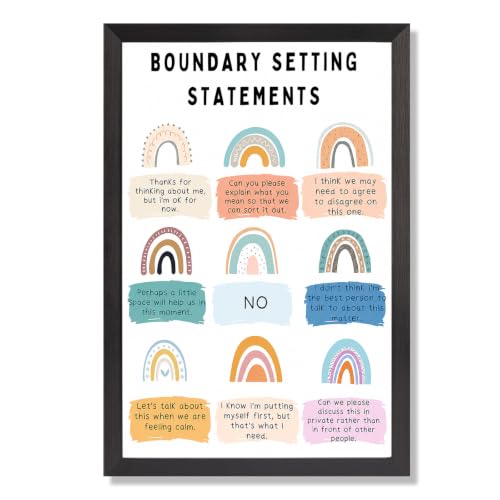 Boundaries Canvas Wall Art Rainbow Poster 16x20in Black Framed Flat - color: style 012, size: 16"L x 20"W