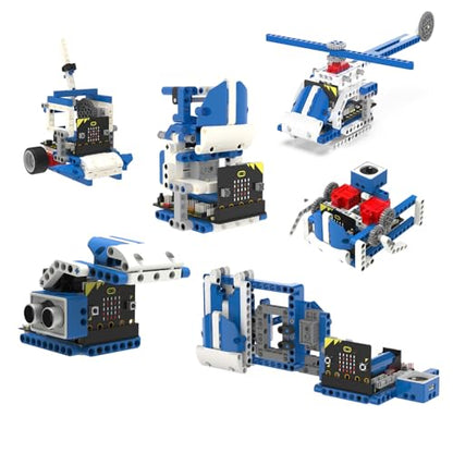 Yahboom Micro:bit Building Block Robot Kit 16 in 1 STEM Projects Advanced with Sensor Module DIY Toys for Kids 10+ Gifts for Christmas (Advanced Kit) - color: Advanced Kit