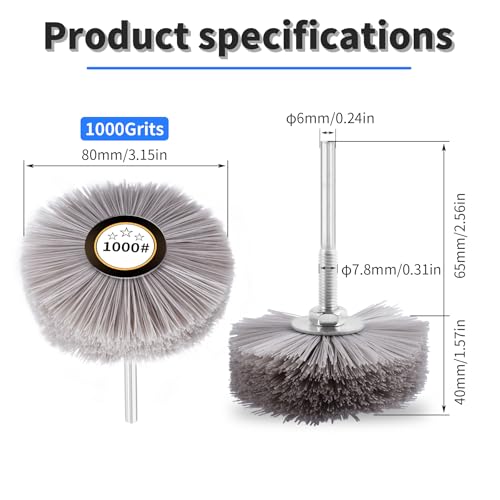 Nylon Wheel Brush, 1000 Grit, 6mm Shank - style: 1Pcs 1000#
